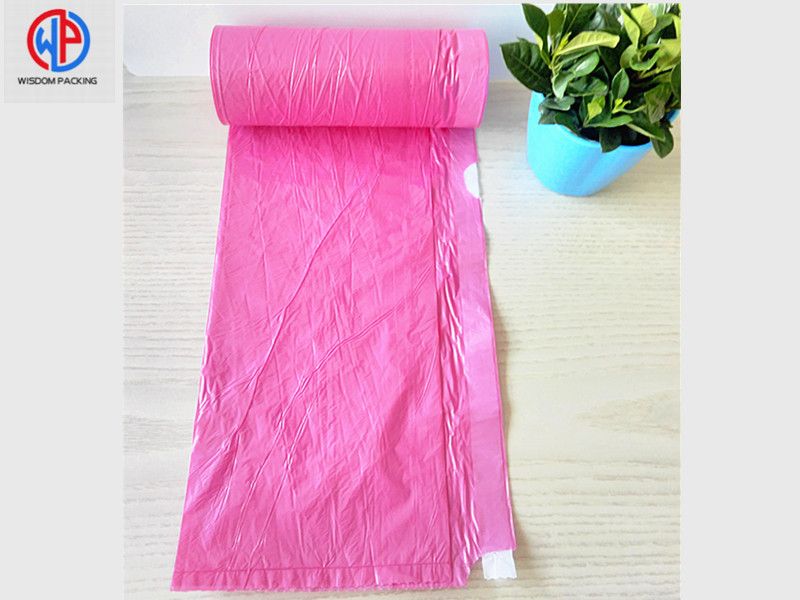 Plastic drawstring trash bags