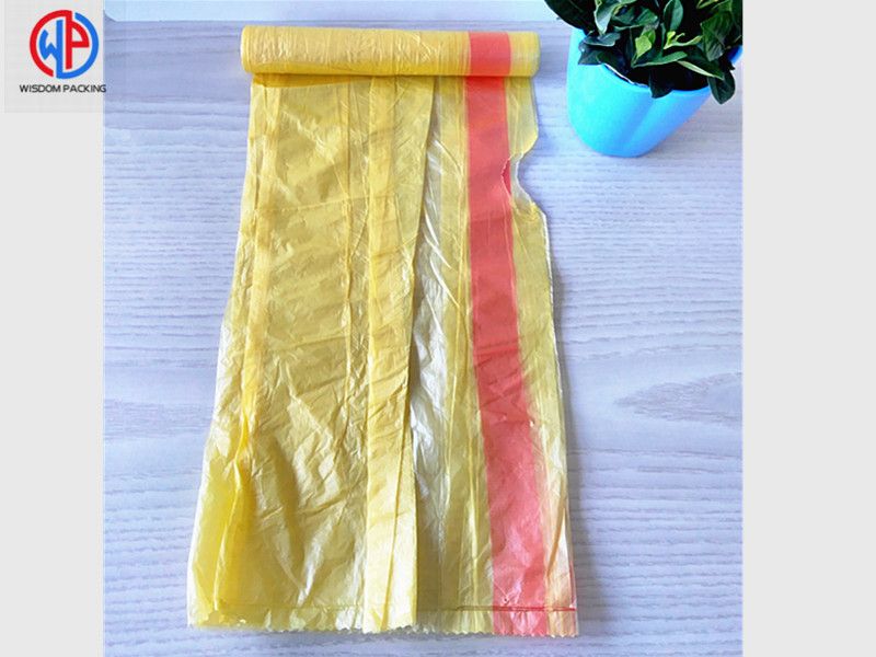 Plastic drawstring trash bags