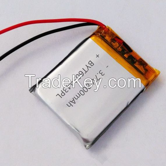 IEC62133 passed 603443 3.7v 800mAh lipo battery for electric massager