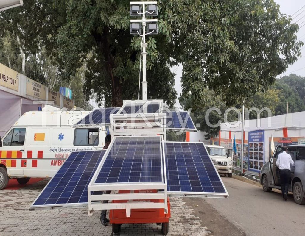 3.5 Kw Telescopic Mobile Solar Tower Light with 9 Mtr. Mast