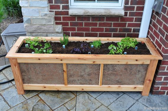 wooden planter box&flower pot