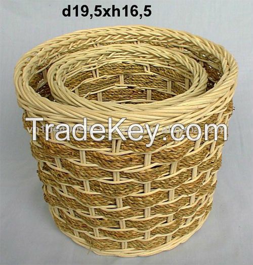 Round weaving rattan basket