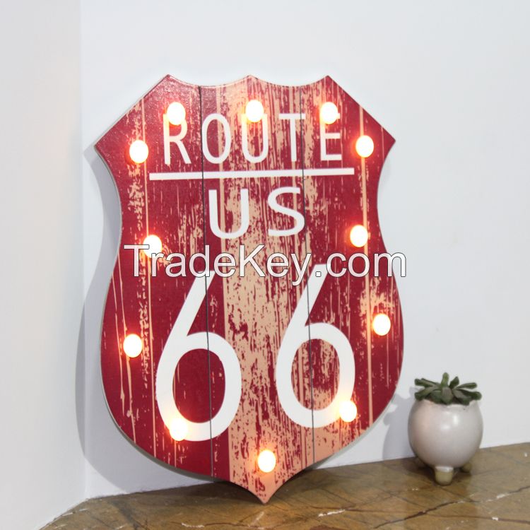 Decorative wooden plaques light