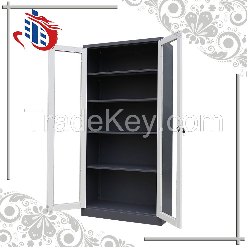 Office metal cabinet furniture with low prices laboratory used large glass door cabinet