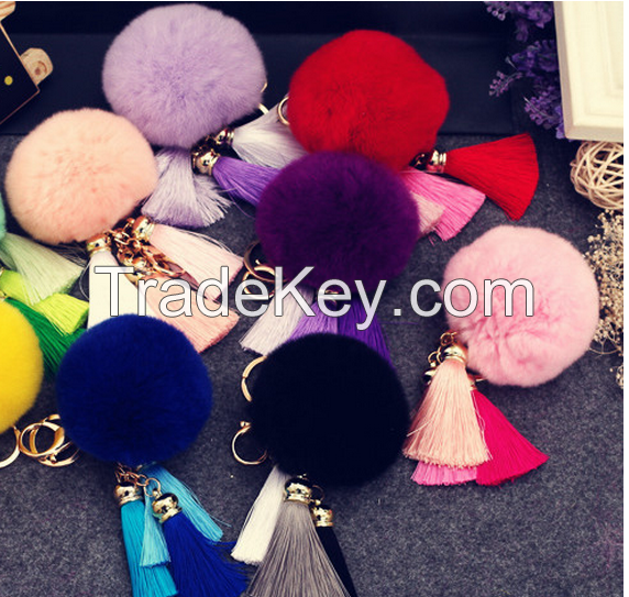 Pompoms Keychains,Skins of Rabbit fur ,Fox fur ,Raccoon fur,Faux fur,Mink fur,Sheepp fur