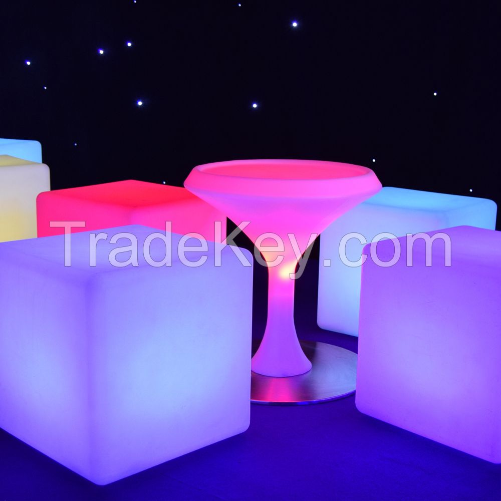 Led Cube Stool Square Ottoman