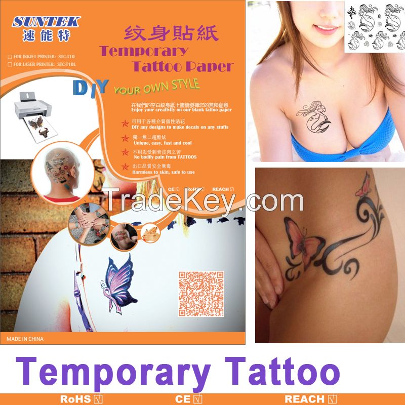 Inkjet/laser Temporary Tattoo Paper Water Slide Decal Paper