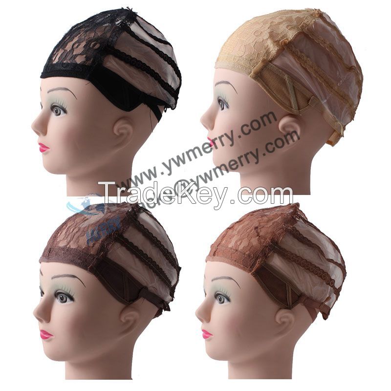 Breathable Wig Cap Hairnet Adjustable Nylon Weaving Mesh Wig Caps With Lace Straps For Making WigÂ 