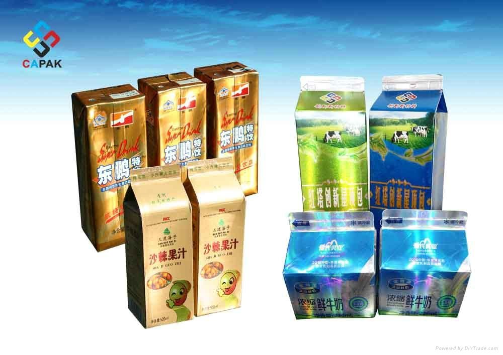 Metallic Printing Milk and Juice Aseptic Package Boxes