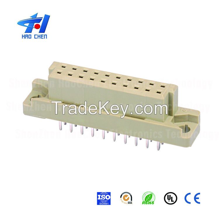 2 rows ph2.54mm DIN41612 Euro connectors female straight vertical 20P, 32P, 48P, 64P board to board connector