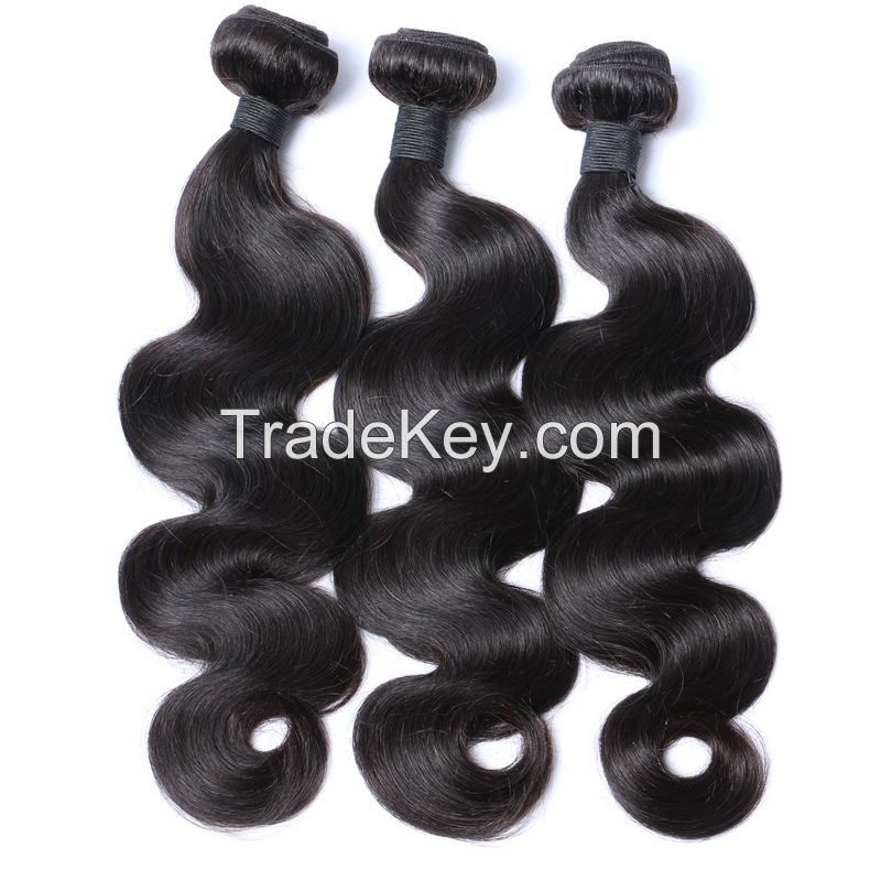 Wholesale price factory hair natural black color body wave Brazilian virgin hair