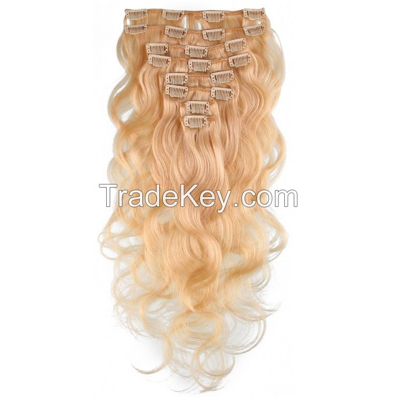 11 PCS Blonde Clip In Hair Extensions 