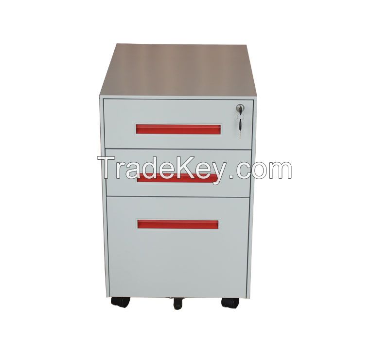 3 drawer steel mobile filing cabinet