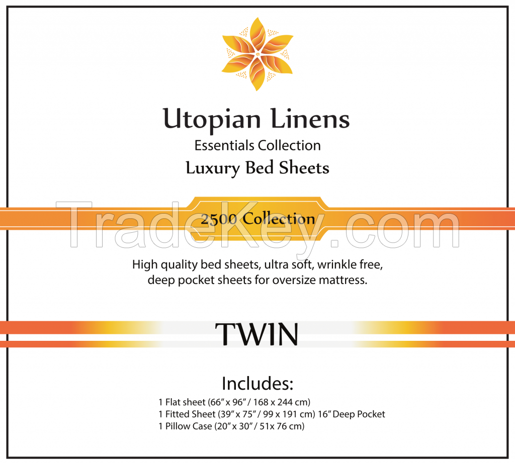 Utopian Linens Luxury Bed Sheets Set Twin