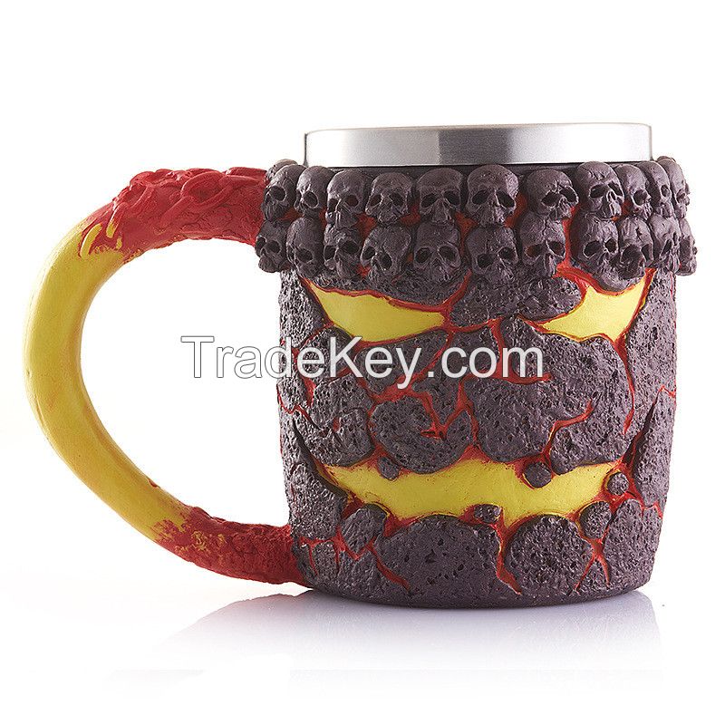 3D Skull Mugs Wolf Knight Tankard Dragon Cups