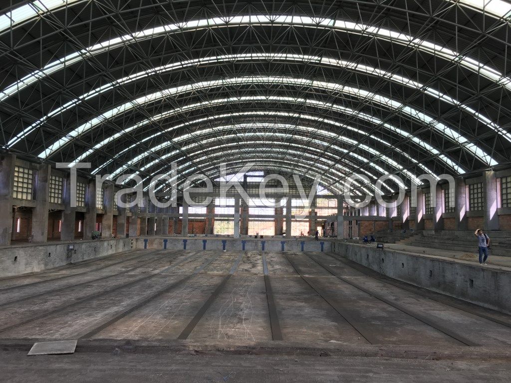 High quality galvanized  long span steel space frame coal storage