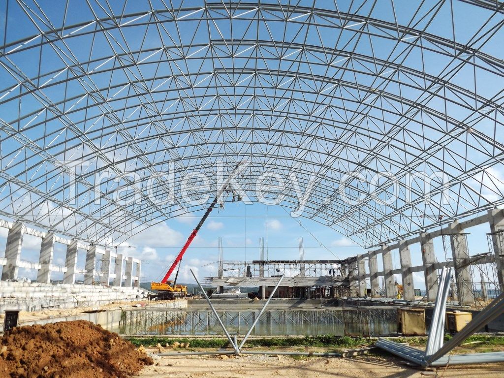 hot dip galvanized steel light weight space frame roofing coal storage