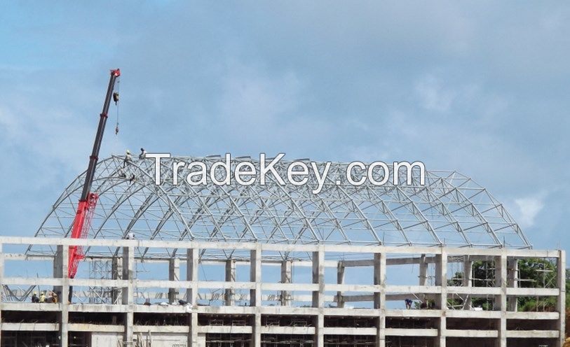 hot dip galvanized steel light weight space frame roofing coal storage