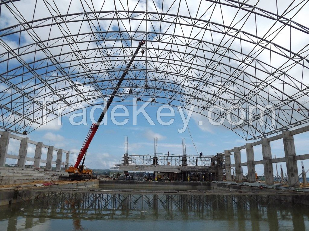 prefab light weight steel space frame coal storage