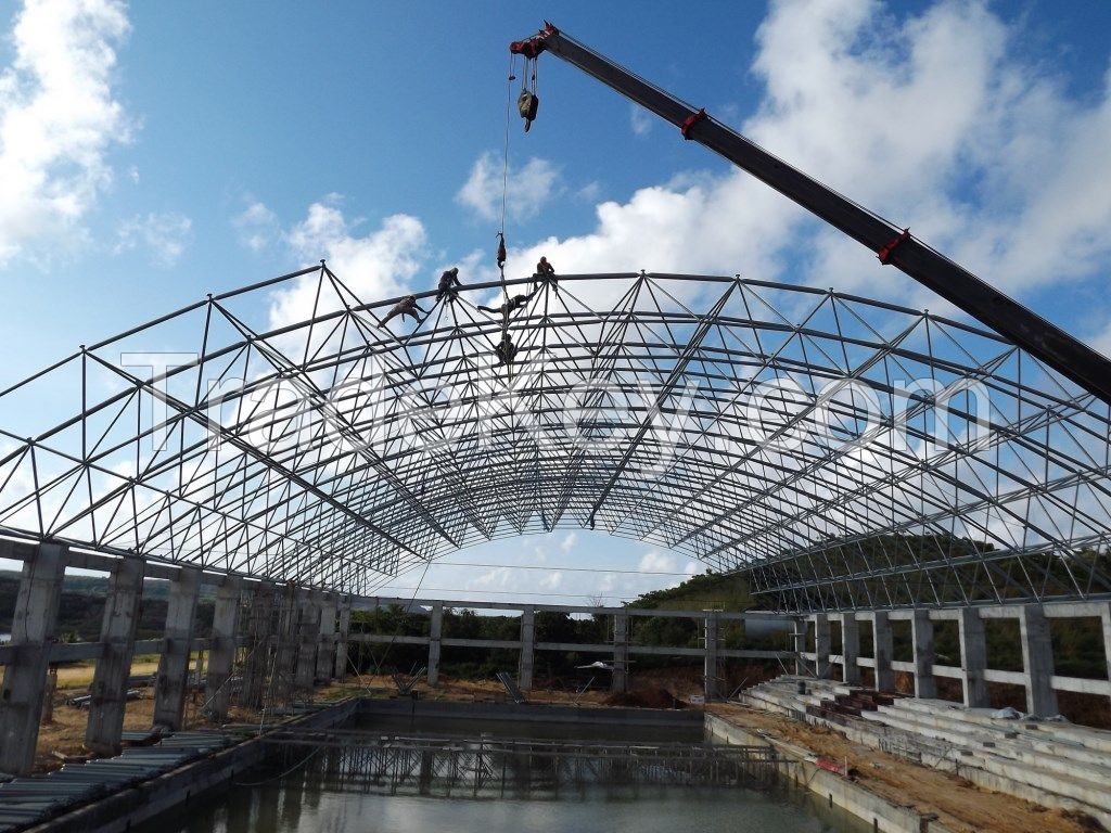 hot dip galvanized steel light weight space frame roofing coal storage