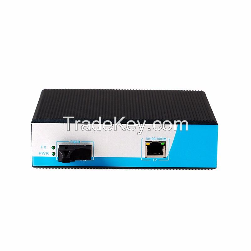 10/100/1000Mbps 2 port industrial poe media converter / poe switch 1 Gigabit dual Fiber port