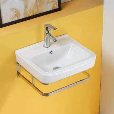 18 inch ceramic bathroom wall hung basin with holder