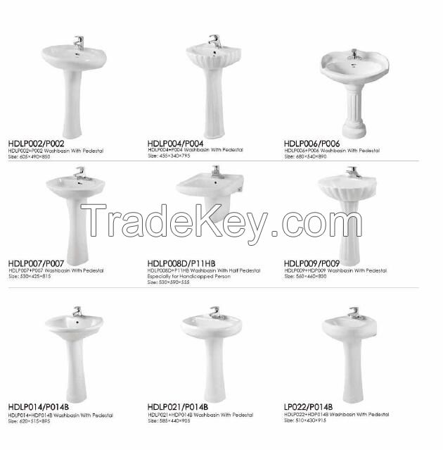 Washbasin with pedestal