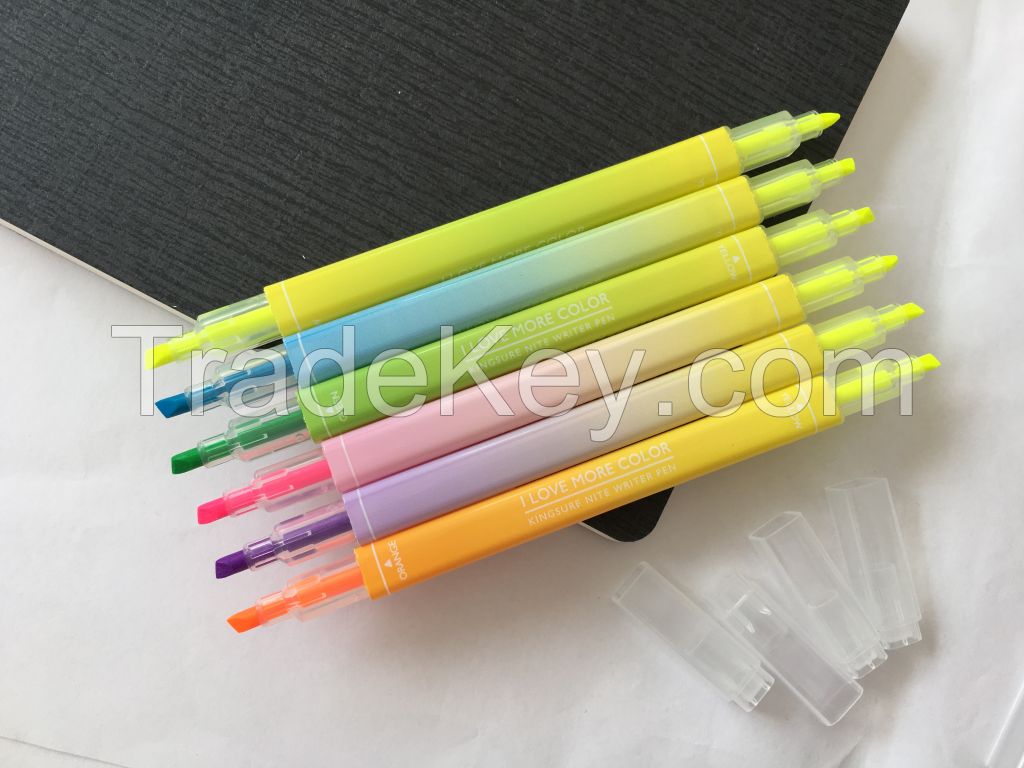double ended highlighter with 2 colors in 1