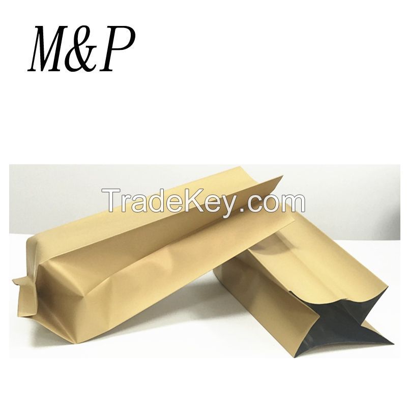 kraft paper stand up pouch aluminum foil coffee bag