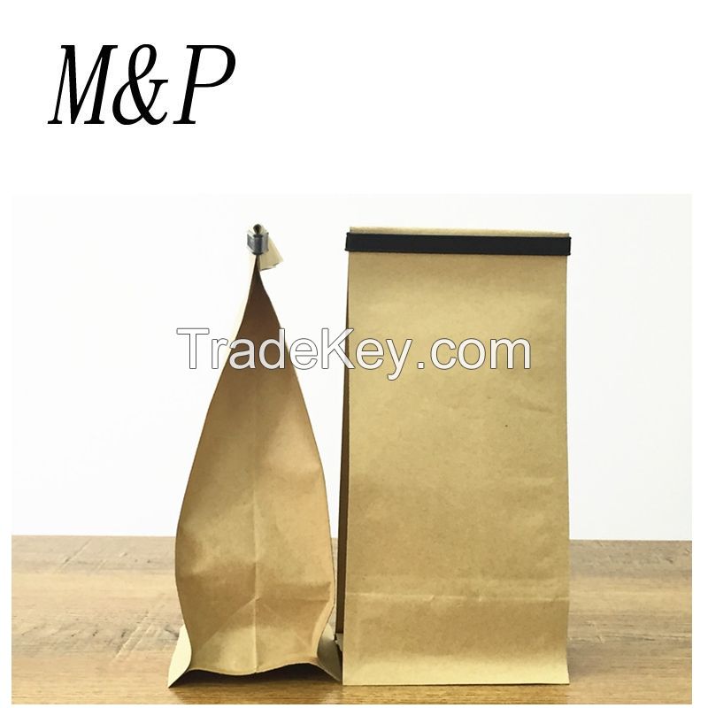 kraft paper stand up pouch aluminum foil coffee bag