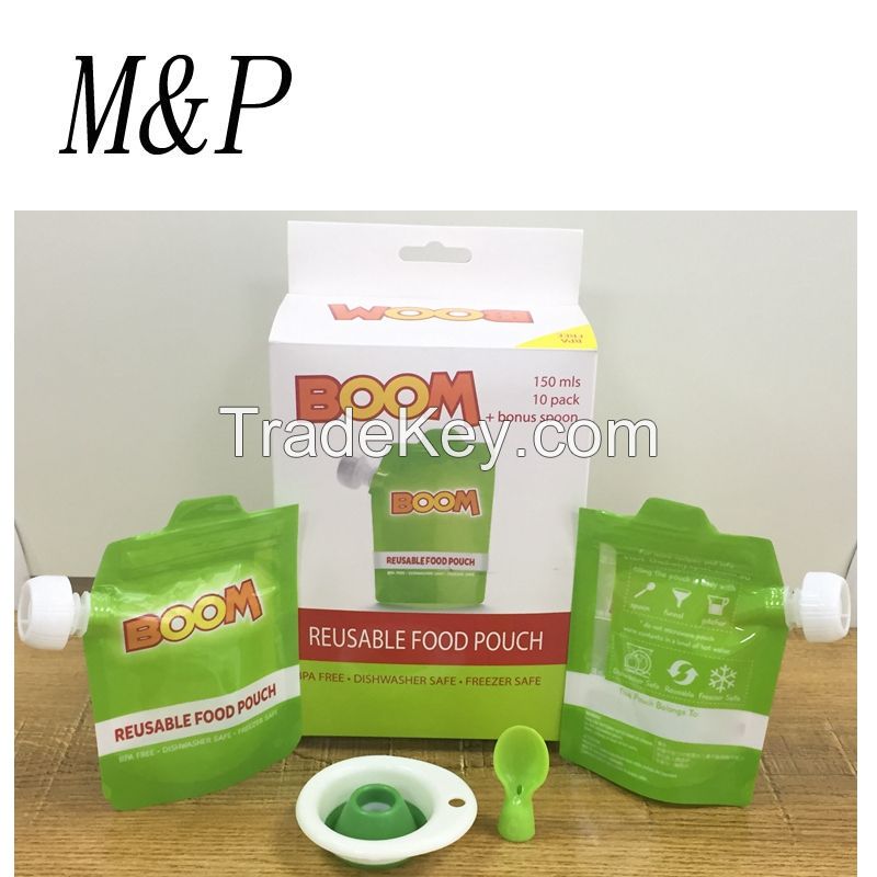 baby soft food spout pouch feeding bottle