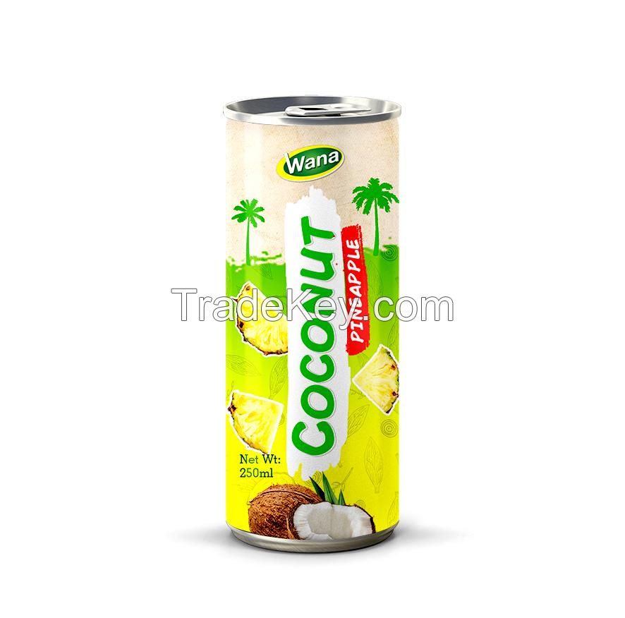 Coconut Water Drink with Fruit Flavor in 250ml aluminum Can