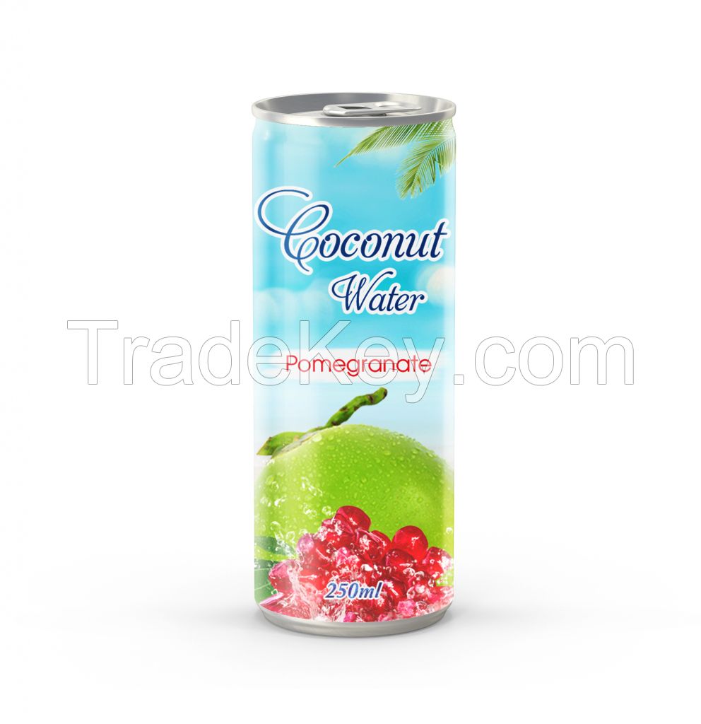 Wana Coconut Water Drink with Fruit Flavor in 250ml Alu Can