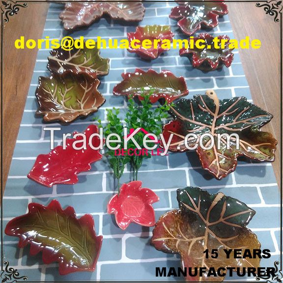DB3084 porcelain ceramic dish leaf by decor Lee factory
