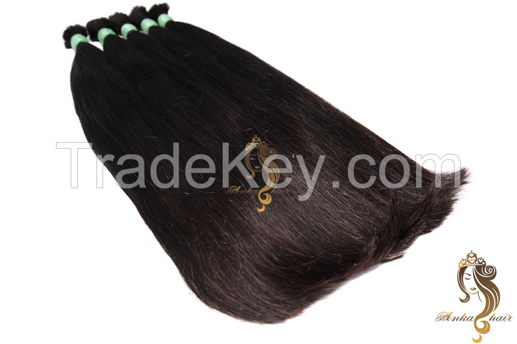 Single Drawn Bulk Hair_60cm_Straight_Natural Virgin Brazilian Hair