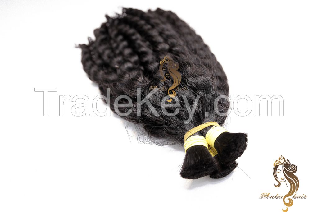 Double Drawn Bulk Hair_70cm_Curly_Natural Virgin Brazilian Hair