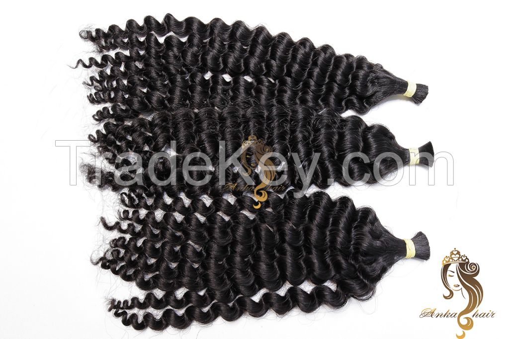 Double Drawn Bulk Hair_70cm_Curly_Natural Virgin Brazilian Hair