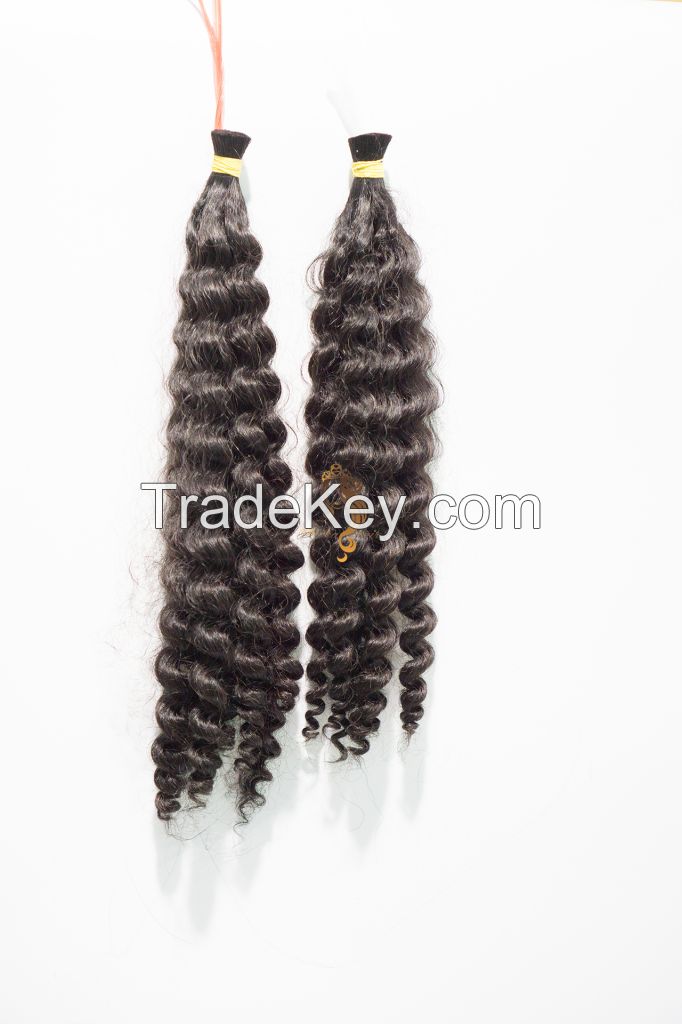 Double Drawn Bulk Hair_70cm_Curly_Natural Virgin Brazilian Hair