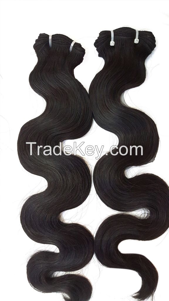 Single Drawn Machine Weft Hair_80cm_Wavy_Natural Virgin Brazilian Hair