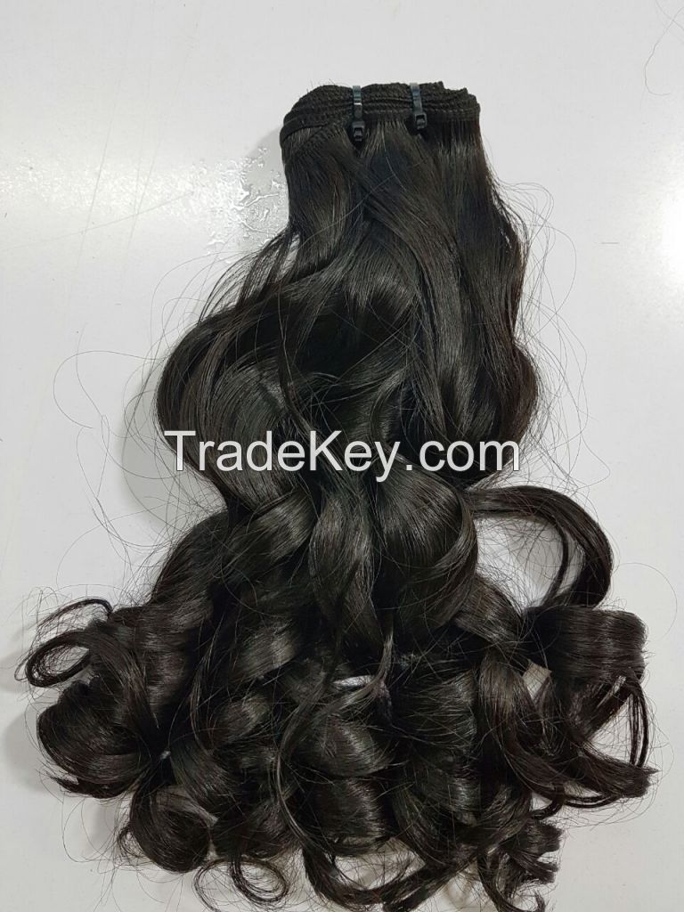 Single Drawn Machine Weft Hair_80cm_Wavy_Natural Virgin Brazilian Hair