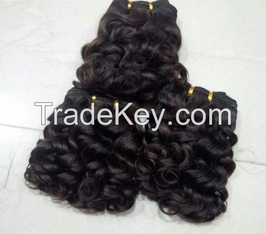 Double Drawn Machine Weft Hair_75cm_Curly_Natural Virgin Brazilian Hair