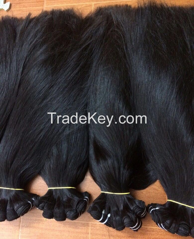 Single Drawn Machine Weft Hair_70cm_Straight_Natural Virgin Brazilian Human Hair