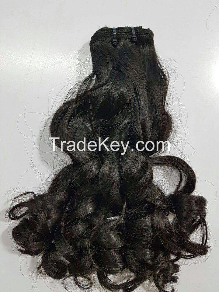 Double Drawn Machine Weft Hair_65cm_Wavy_Natural Virgin Brazilian Hair