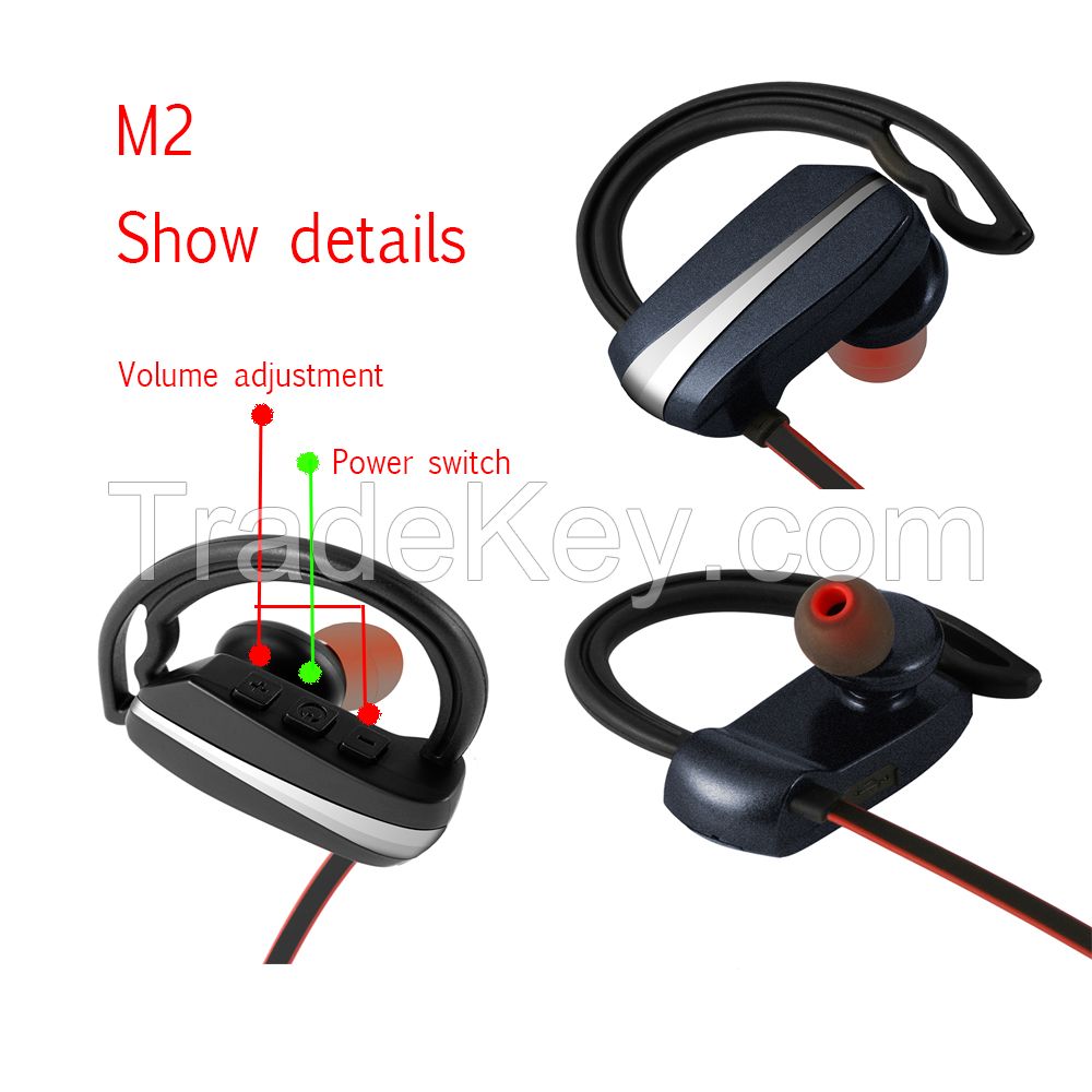 Sport Waterproof Bluetooth Stereo Earphone Wireless Headphone With Mic