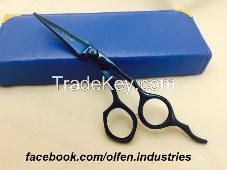 Japanese steel scissors blue titanium coateed shears