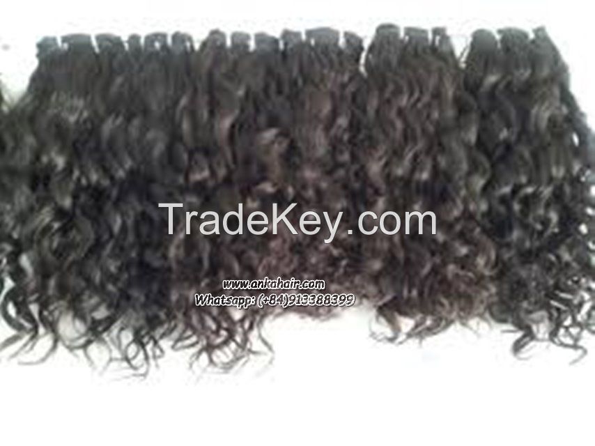 Brazilian hair shedding free human hair curly machine wefts curly hair remy 