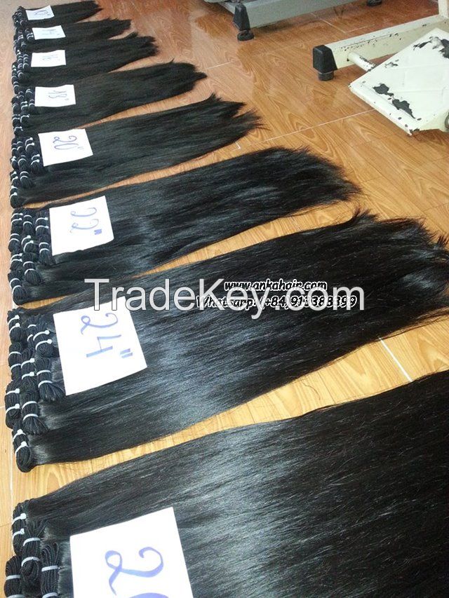 Straight Machine Weft Human Hair 100% Natural Virgin Wholesale Brasilian Hair Remy Hair