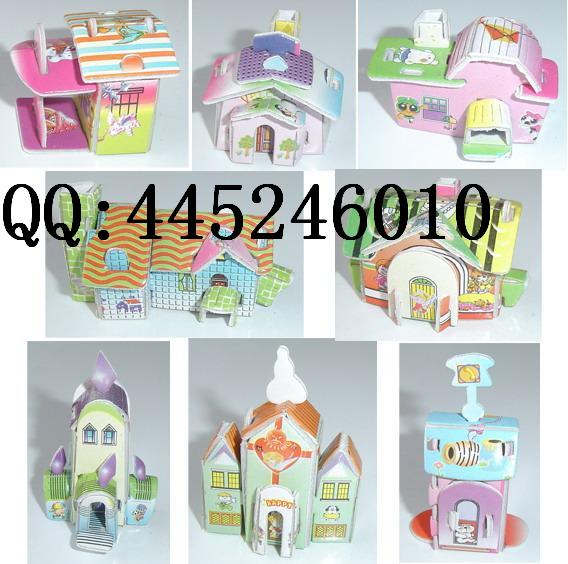 3D puzzle houses (with materials of EVA,PVC and froth