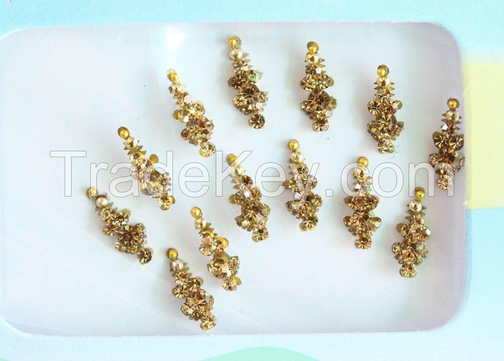 Indian Gold Bridal Forehead Festival Face Bindi Stickers pack