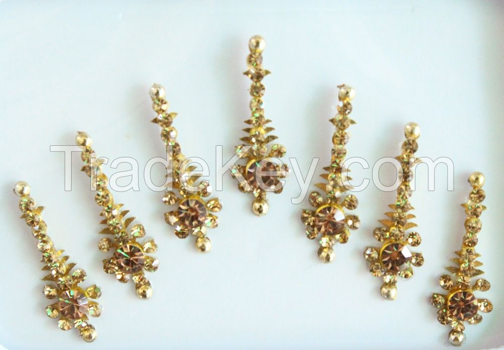 Indian Gold Bridal Forehead Festival Face Bindi Stickers pack